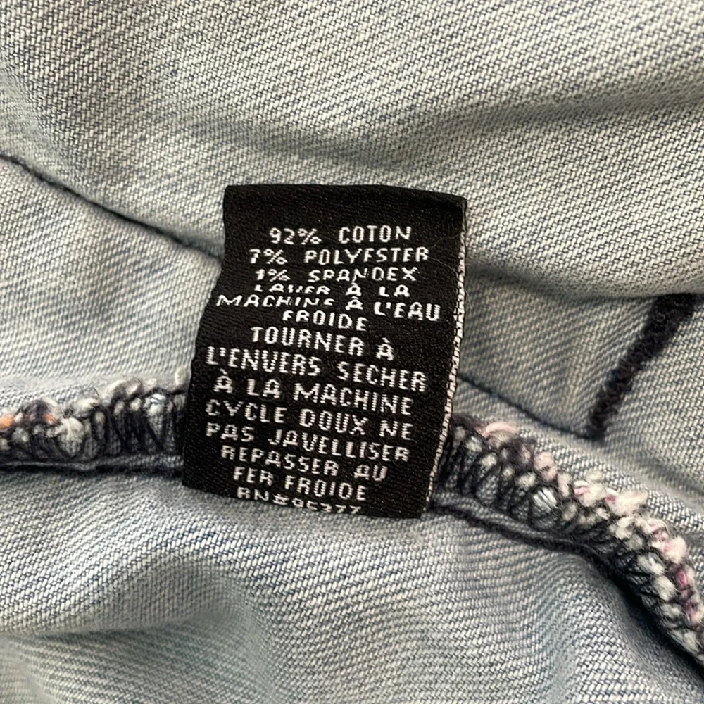 Sanctuary Light Blue Distressed Stretch Denim Jean Jacket XS - Picture 7 of 7